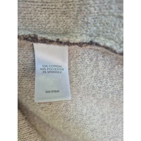 J.Jill Women's L Mocha Textured Paisley Pure Jill Curved Front Printed Cardi - Picture 11 of 12